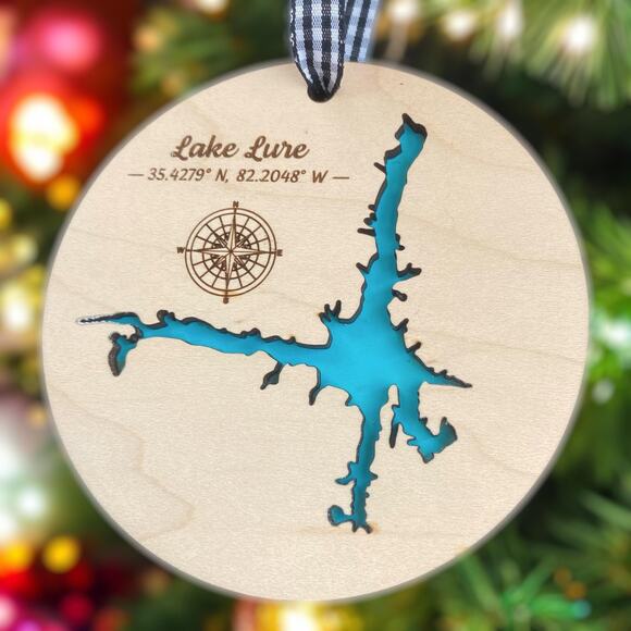 Lake Lure North Carolina Christmas Tree Ornament makes a perfect Holiday Gift NC - Picture 2 of 6